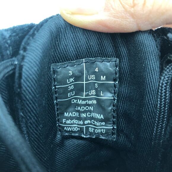 Dr Martens Jadon Ze You Velvet Platform Ankle Boots Women’s 5 Shoes - Picture 11 of 11